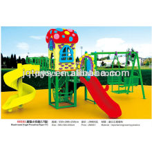 JS06501kindergarten garden furniture Kids mushroom outdoorPlastic slide Playground With Tube Slide